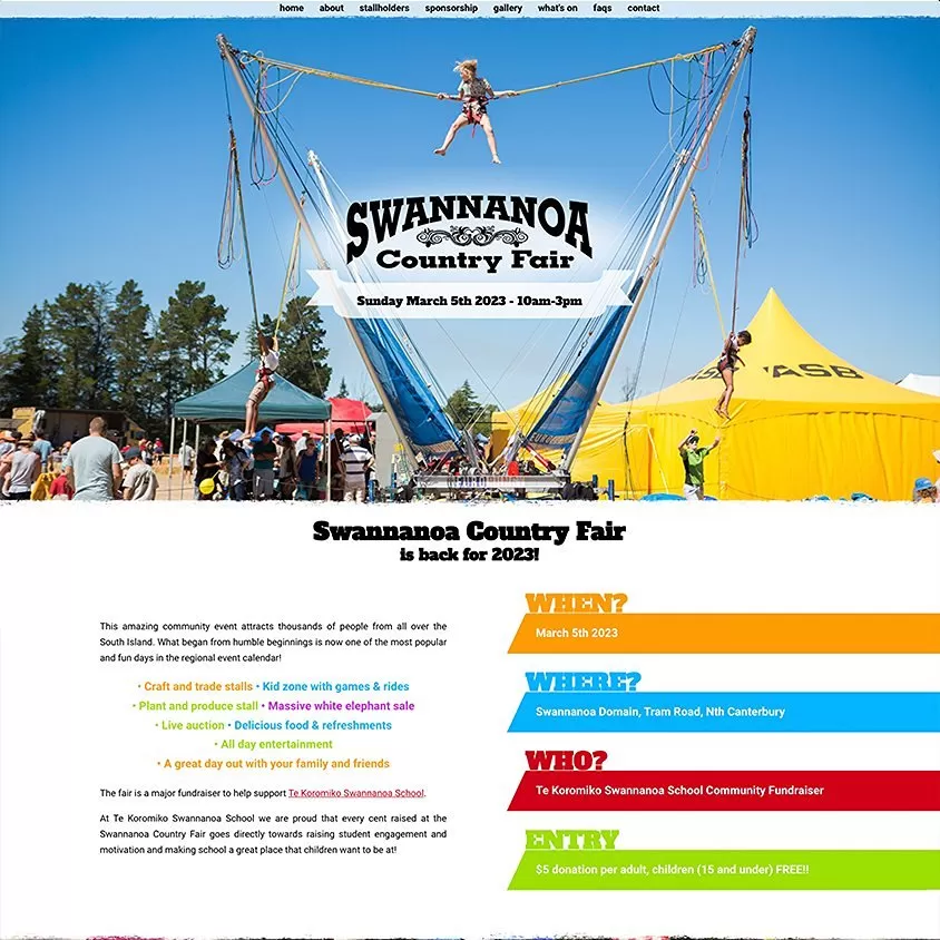 swannanoa country fair website design