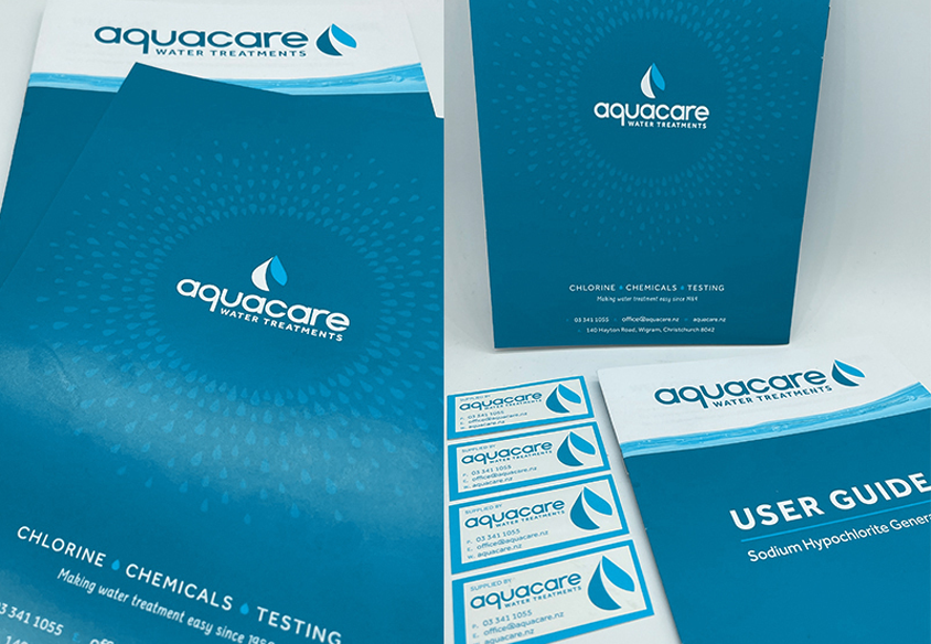 aquacare christchurch logo graphic design